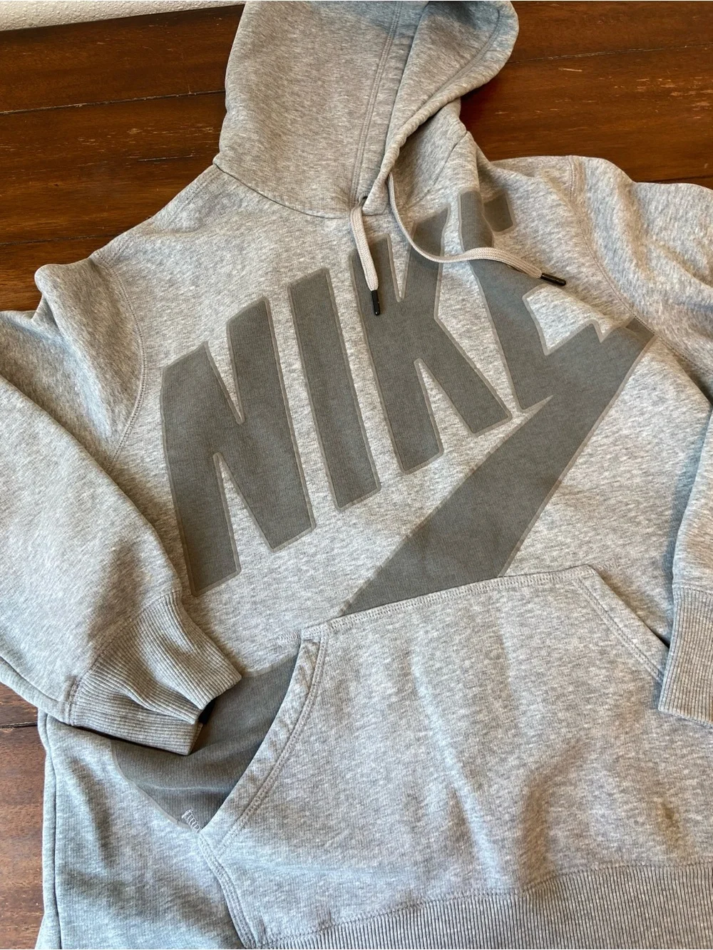 VTG T2K Nike Sportswear Hoodie Gray Drawstring Hood Pullover Longsleeve Large
